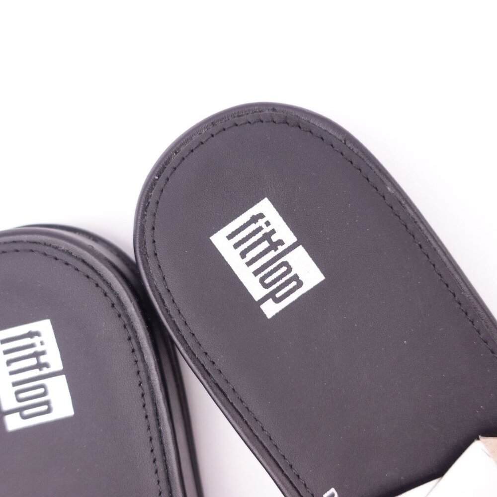 FitFlop Women's Gracie Opul-Trim Leather Slides Size 6.5 Black Slip On - Picture 6 of 8